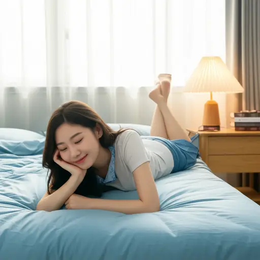 我妹妹生病了，所以她待在家里。