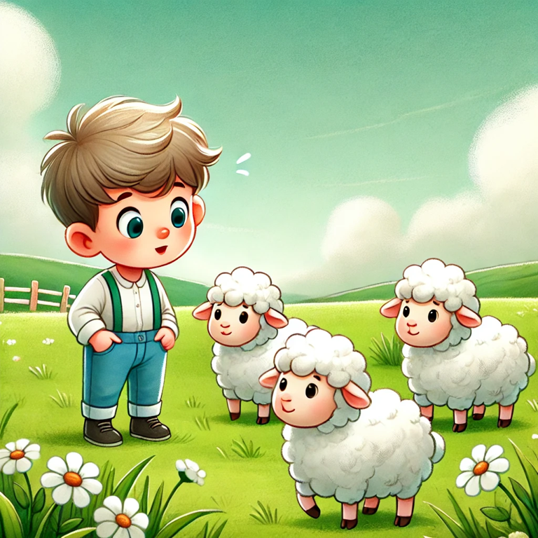 我看见三只绵羊。