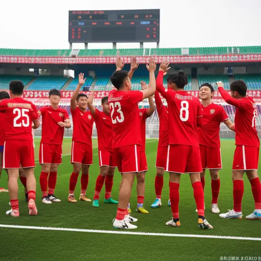 在比赛结束时，我们庆祝了。