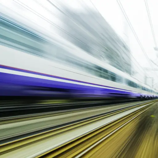 火车正以近每小时200公里的速度行驶。