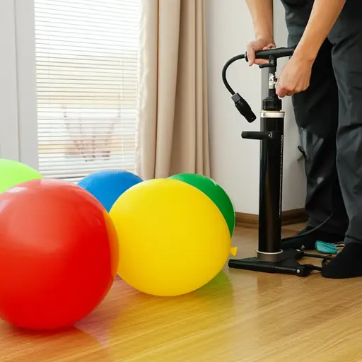 我整个上午都在为派对给气球充气。