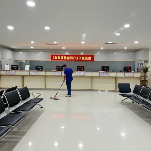 我在一家银行当清洁工。