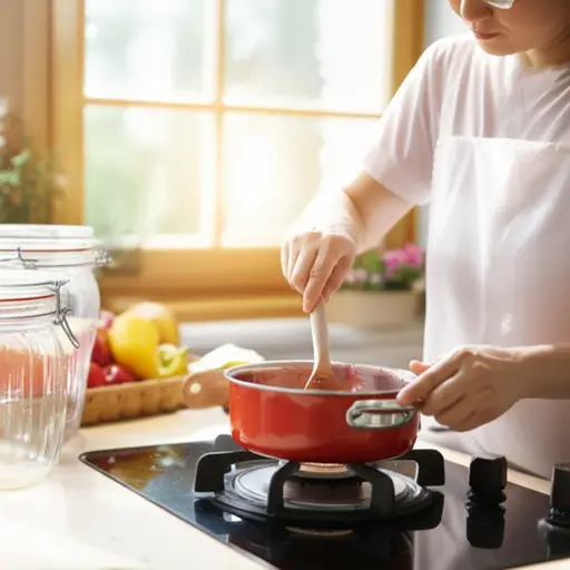 我妈妈自己做果酱。