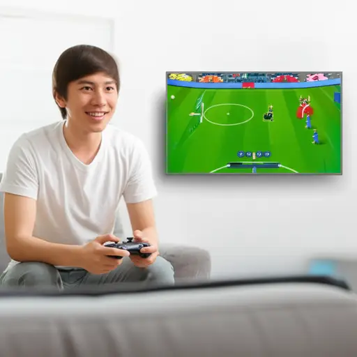 这个新的电子游戏很有趣。