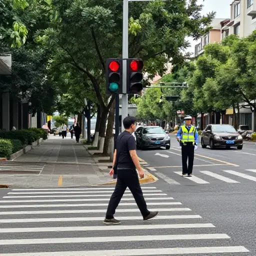 你可能会因为乱穿马路被警察罚款。