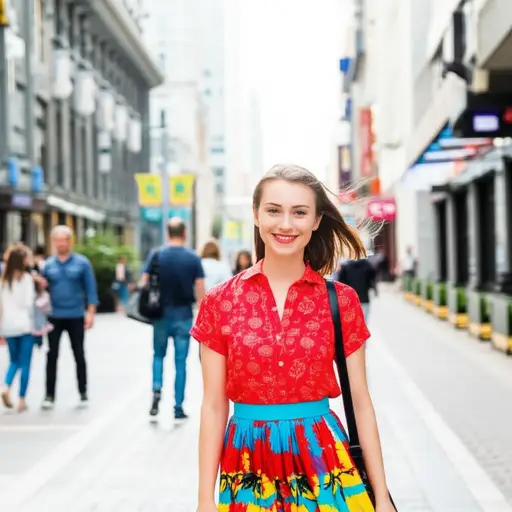 她总是穿着色彩鲜艳的衣服。