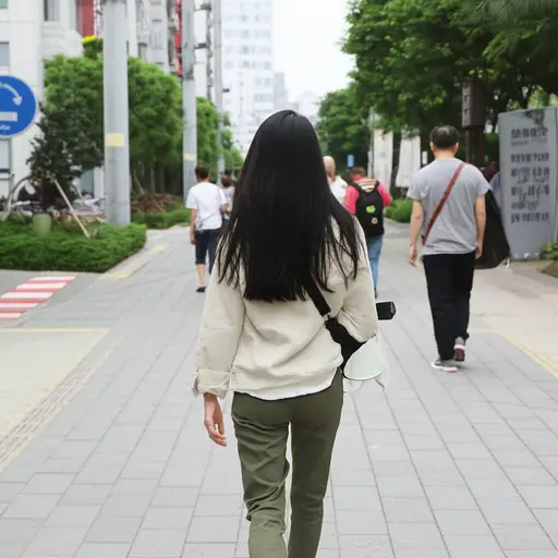 她走在前面给我们带路。