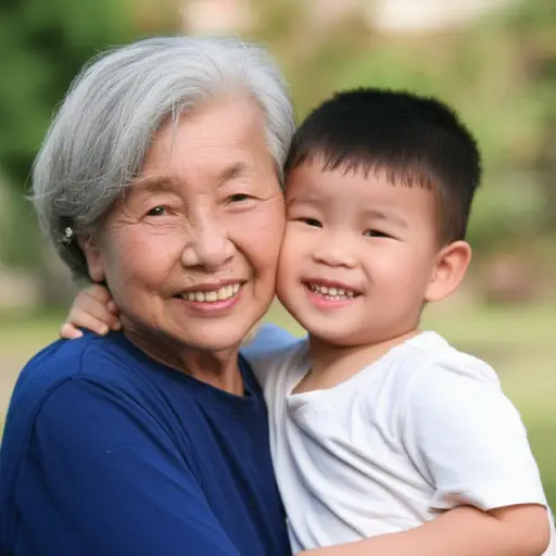 我奶奶非常爱她的孙子。