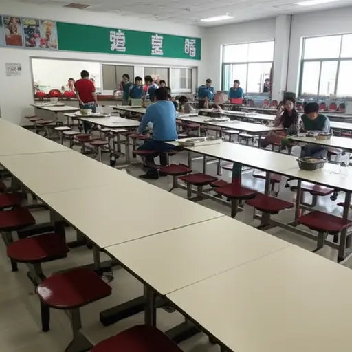 我们通常在学校食堂吃午饭。