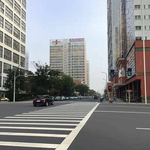 在红绿灯处左转，你会看到医院就在正前方。