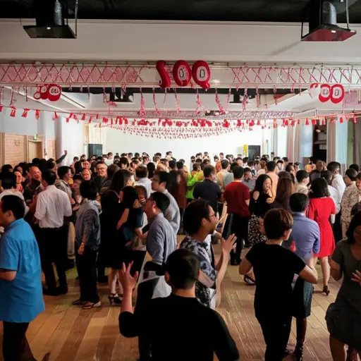 派对上大约有五十人。