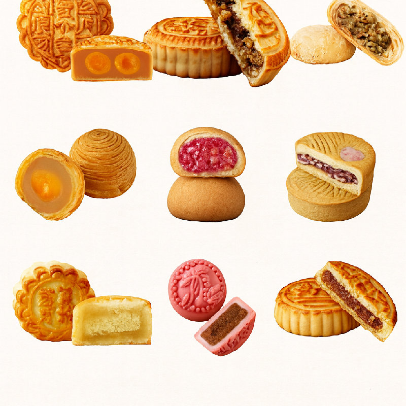 月饼有很多不同的口味。