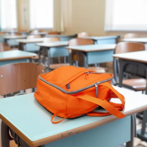 我的书包是橙色的。