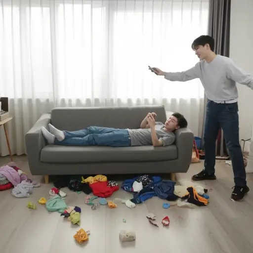 别这么懒，快来帮我打扫房间。