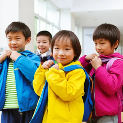 孩子们穿上了他们的外套。