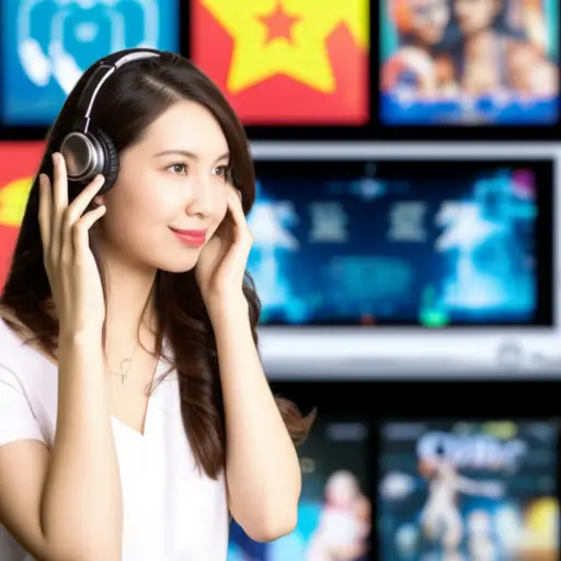 她听流行音乐、摇滚乐，诸如此类。