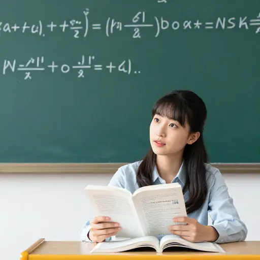 她正在学习一门高级数学课。