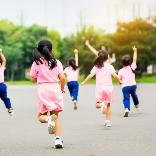 当老师叫他们时，孩子们停止了奔跑。