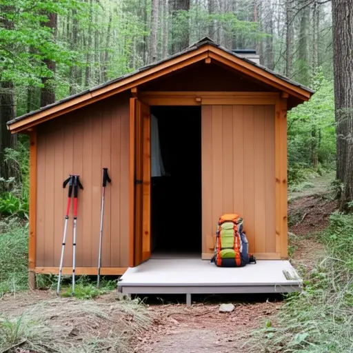 我们租了一个小木屋过周末，还去徒步了。