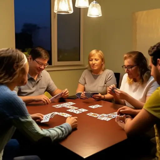 晚饭后我们玩了好几个小时的纸牌。