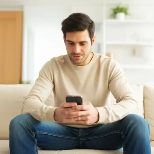 他给妈妈发了短信，说他会晚点到。