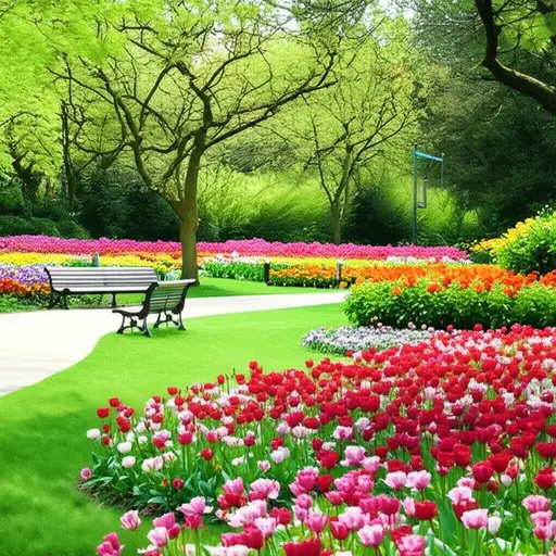 这个公园很大，也很漂亮。