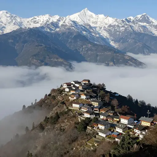 小镇在群山高处。