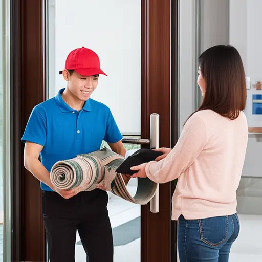 您可以在送货时支付地毯费用。