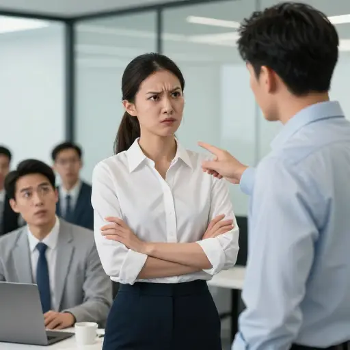 她被那个胡乱指责惹恼了。