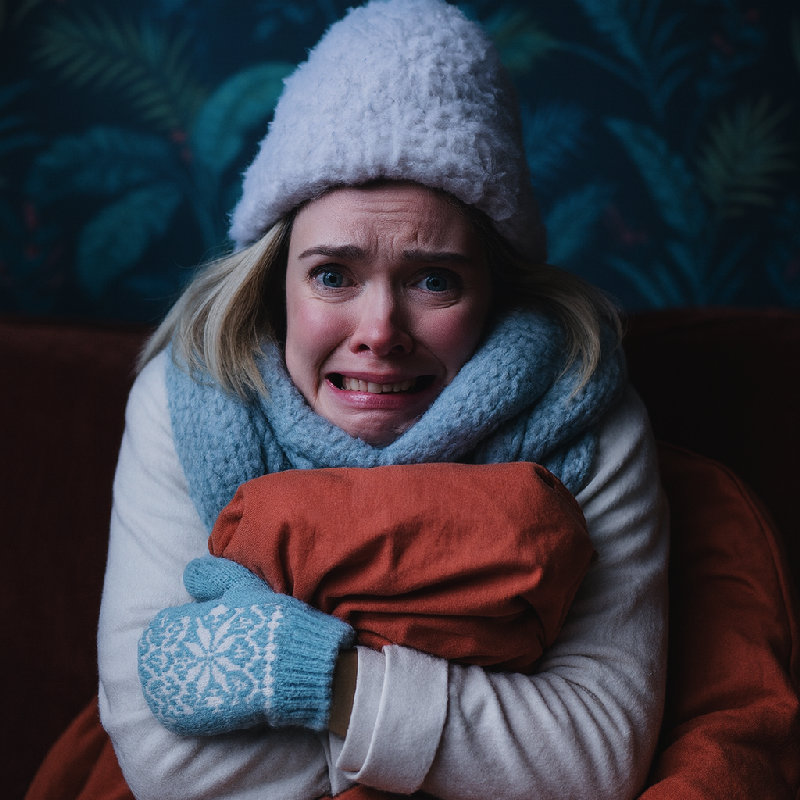 我冷得牙齿打颤。