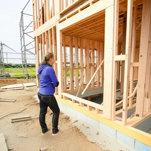 她雇了一个建筑工人来建一座新房子。