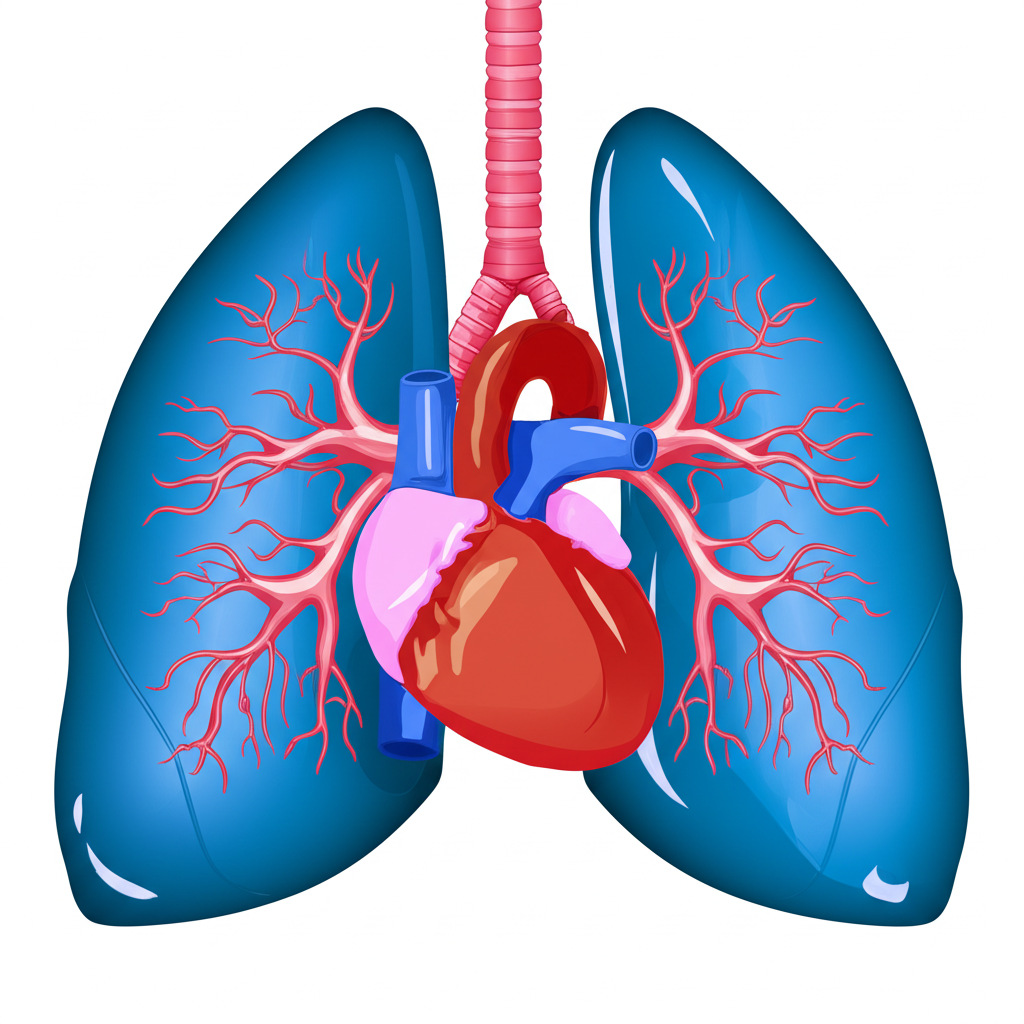 血液从心脏流向肺部，然后再返回心脏。