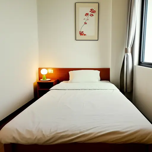 我有一个非常小但舒适的卧室。