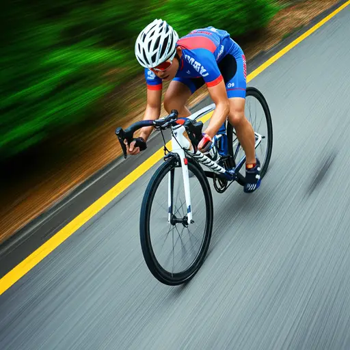 自行车手在下坡时加快了速度。