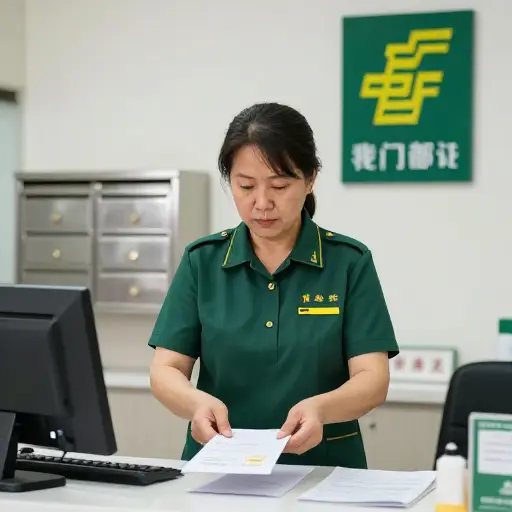 我妈妈在邮局工作。