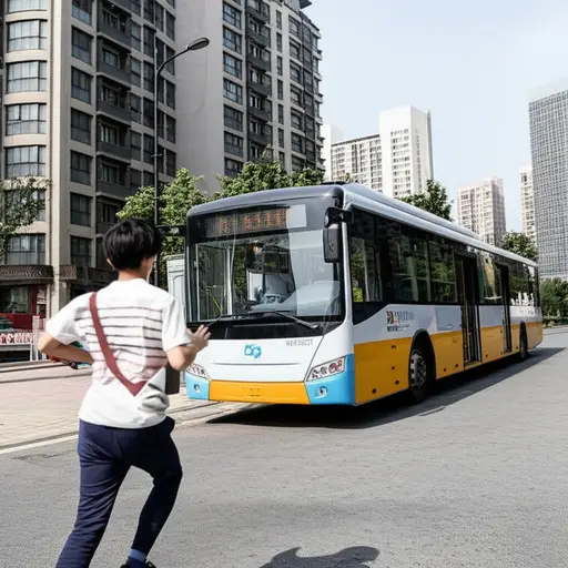 我不得不跑去赶公交车。