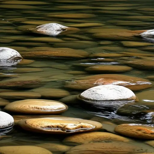 河底的石头很光滑。
