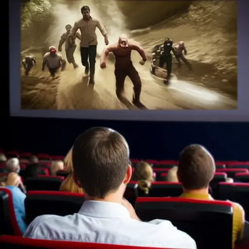 我看了一部令人兴奋的电影。