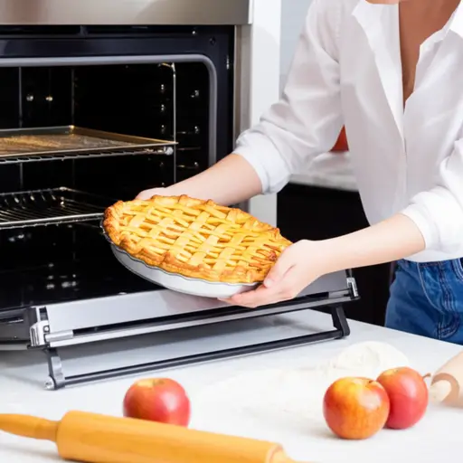 她烤了一个苹果派当甜点。