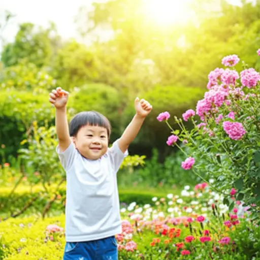 当我小时候，我喜欢在花园里玩耍。
