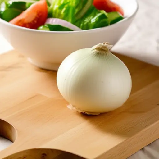 我们需要一个洋葱来做沙拉。