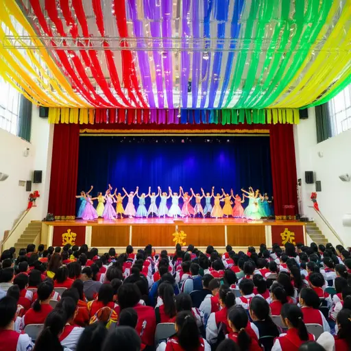 他们在学校组织了一场舞蹈比赛。