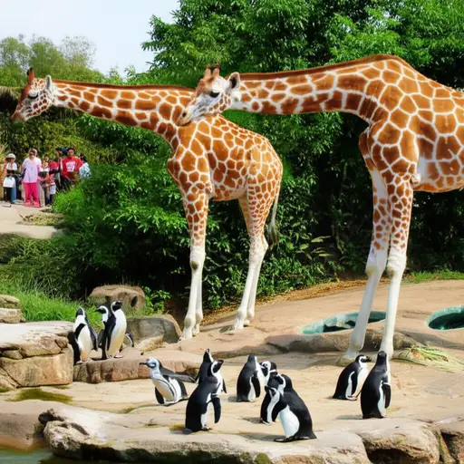 这个动物园有许多来自世界各地的珍稀动物。