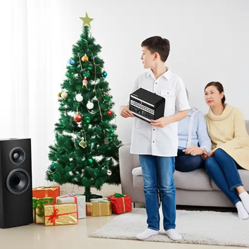 我可以向父母要一个立体声音响作为圣诞礼物，但我不确定他们是否会同意。