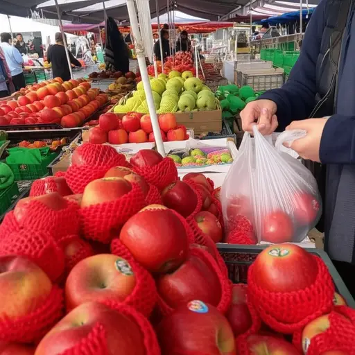 我在市场买了一公斤苹果。