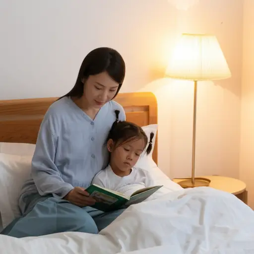 我妈妈每天晚上都会给我讲睡前故事。