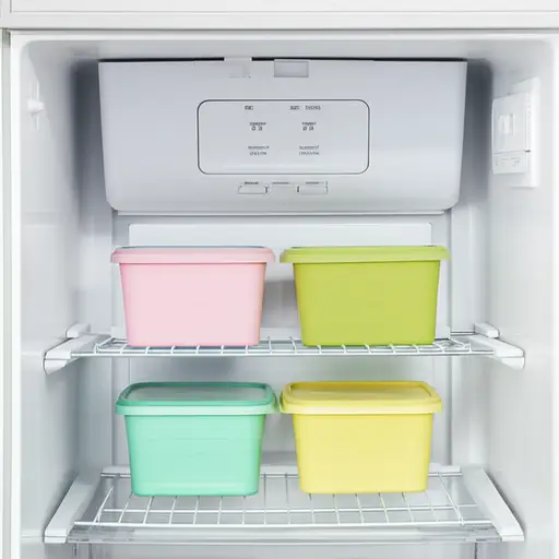 冰箱里有一些冰淇淋。