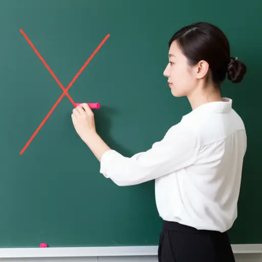 老师在错误的答案旁边画了一个红色的叉。