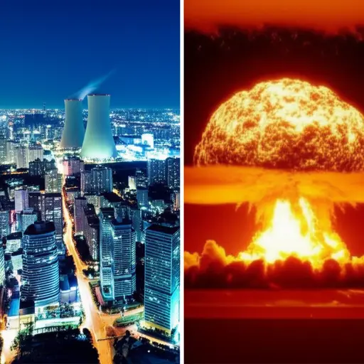 原子能的发展既有益处也有风险。