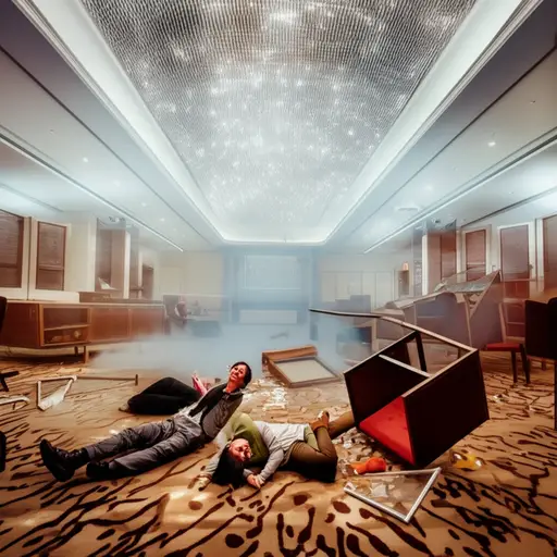 一枚炸弹在酒店大堂爆炸，炸伤了几位客人。